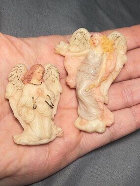 Roman Inc Vintage Angel Brooch Set 1994 1995 Resin Guardian Angel Pins